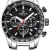 Zegarek Męski Giewont Chronograph Sapphire Srebrno Czarny GW9140-B1