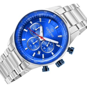 Zegarek Męski Giewont Chronograph Sapphire Srebrno Niebieski GW9140-B3